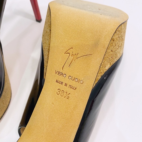 Giuseppe Zanotti Black Patent Peep Toes - 38.5 - Picture 11 of 11